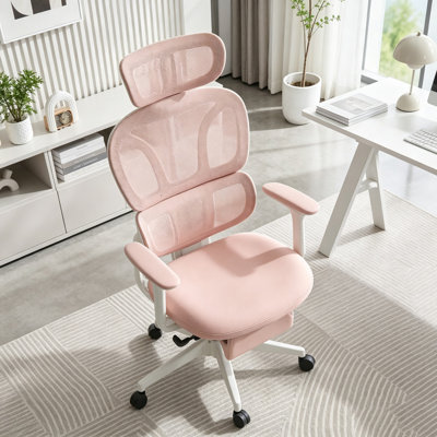 Chaise de bureau ergonomique avec repose-pieds rétractable et soutien lombaire dynamique