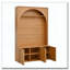 Arbre d'entrée tout-en-un avec tablettes réglables, banc de rangement pour hall d'entrée arqué rétro avec 3 armoires-436107250