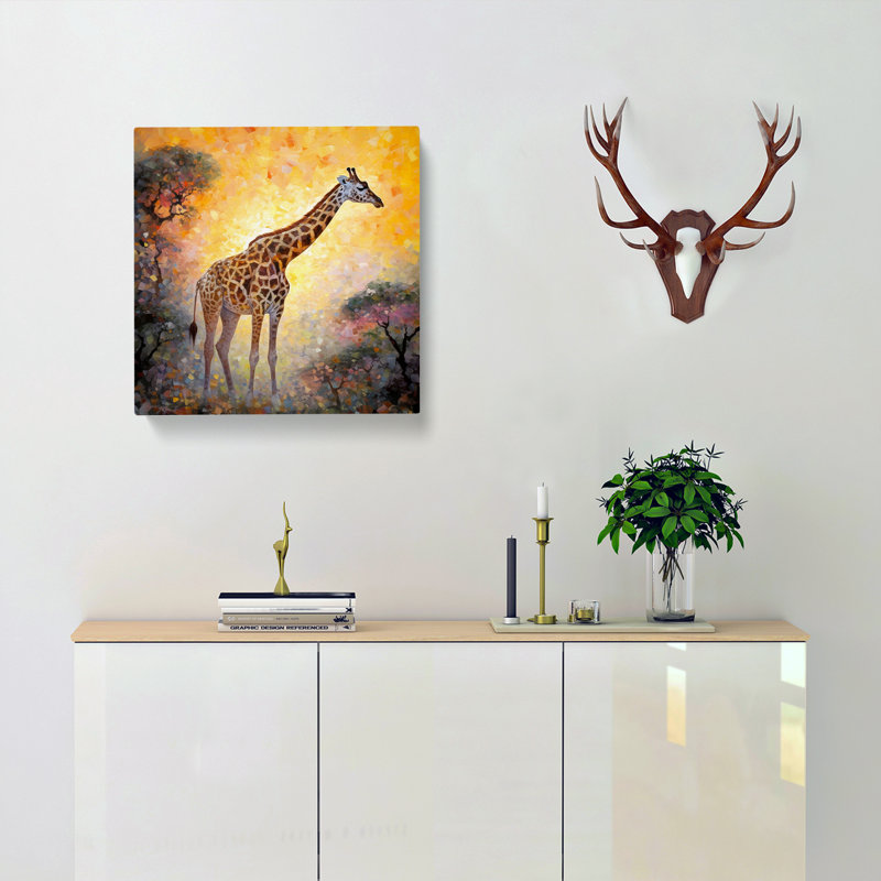 Giraffe Neo-Impressionism No.1 - Wrapped Canvas, 50cm H x 50cm W x 3cm D