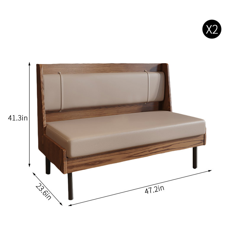 Banc rembourré en similicuir Light Luxury Craft Style