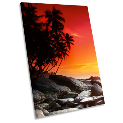 Sunset Tropical Beach - Wrapped Canvas Print