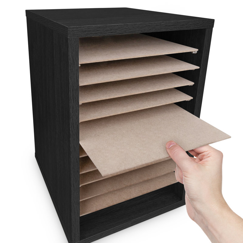 Rebrilliant Solid + Manufactured Wood 11 Compartment Mailroom Organizer, Black