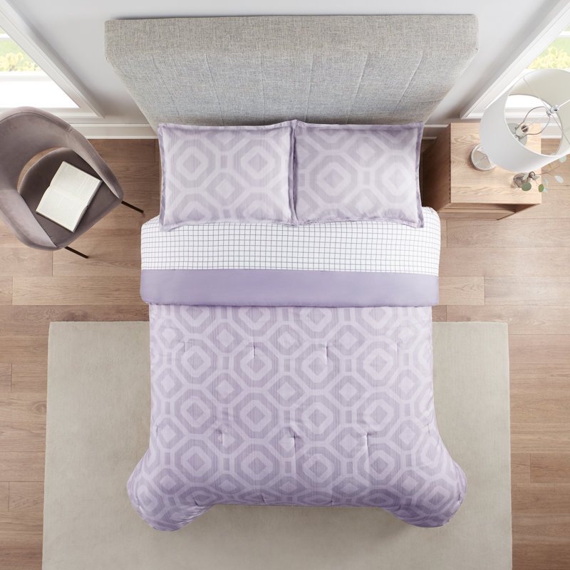 Lavender Microfiber Queen Bed in a Bag Set