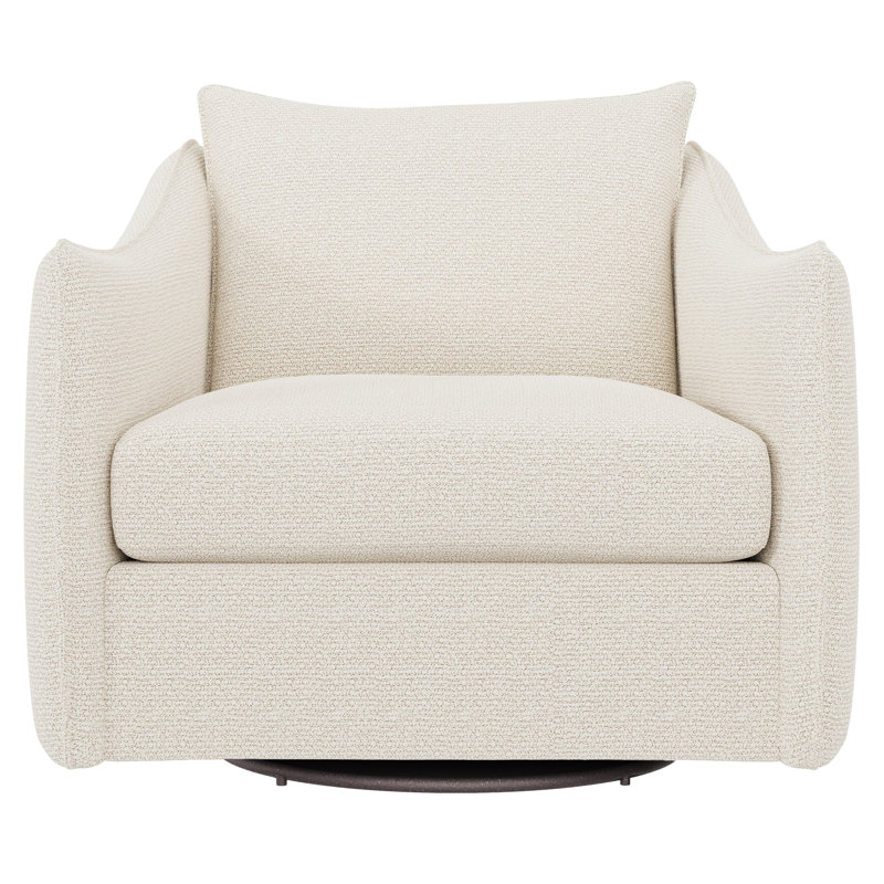 Joli Upholstered Swivel Armchair, Cream Chenille 1345-002
