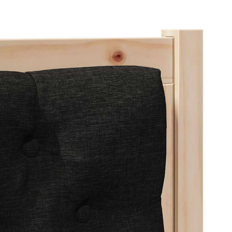 Solid Wood Headboard, UK Single - DE 90 x 190 cm, Brown, Black