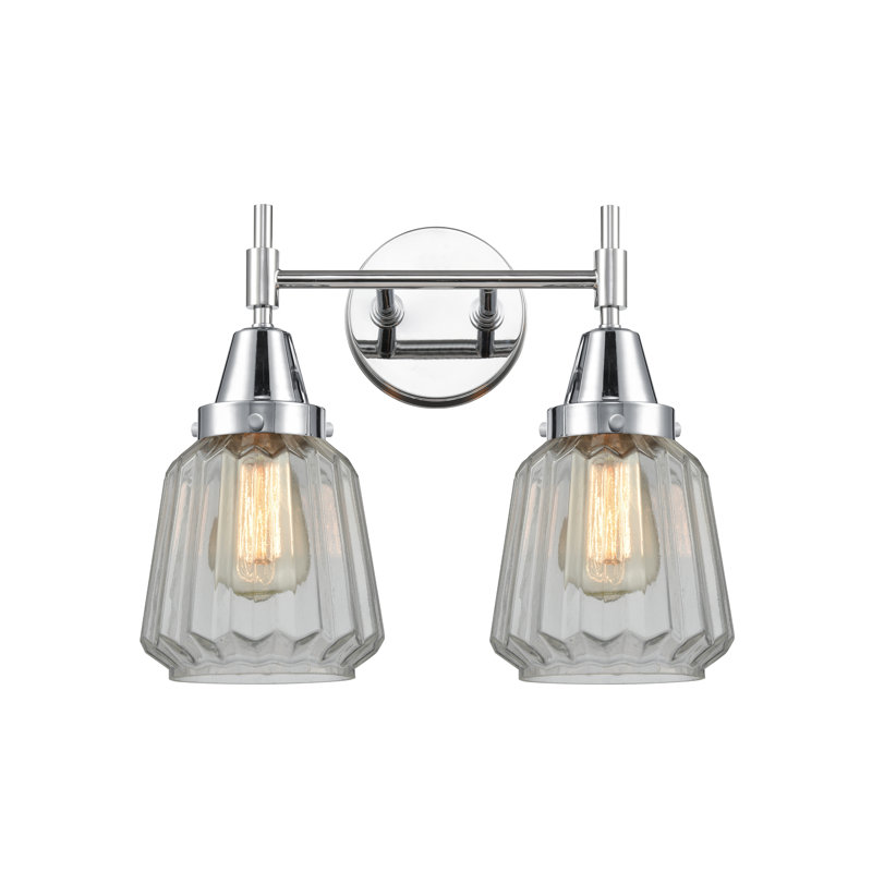 Éclairage pour meuble-lavabo à 2 lumières à intensité variable Gayle, Transparent, Chrome poli