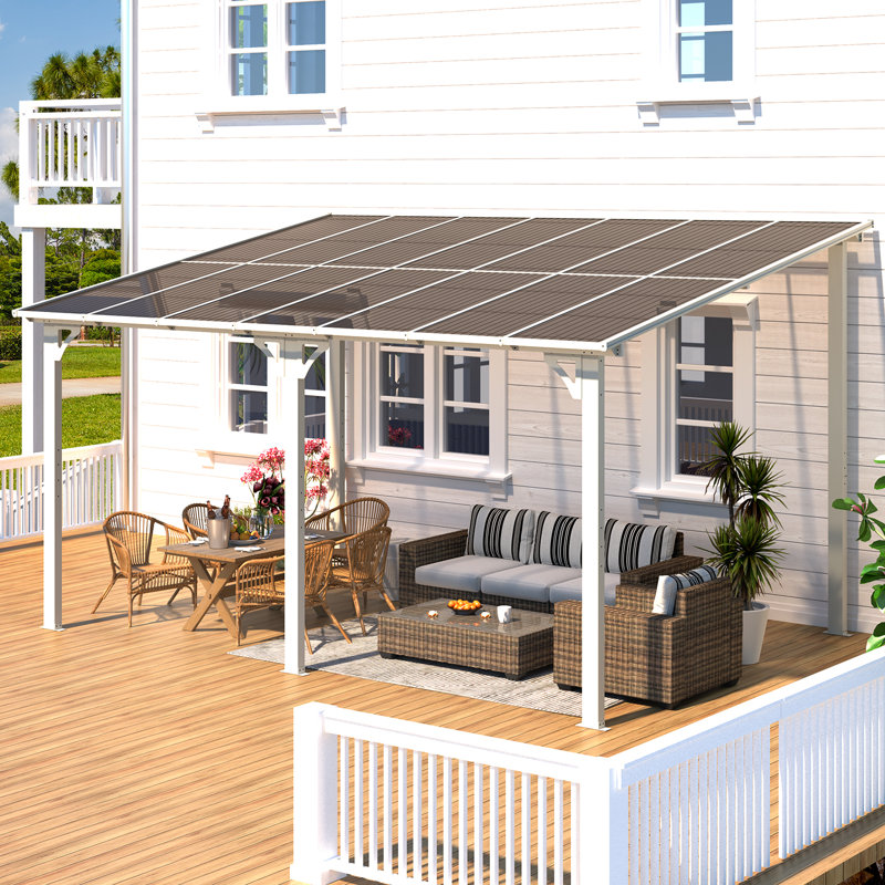 Mandalc Pergola with Canopy, 426.72cm x 304.8cm, White