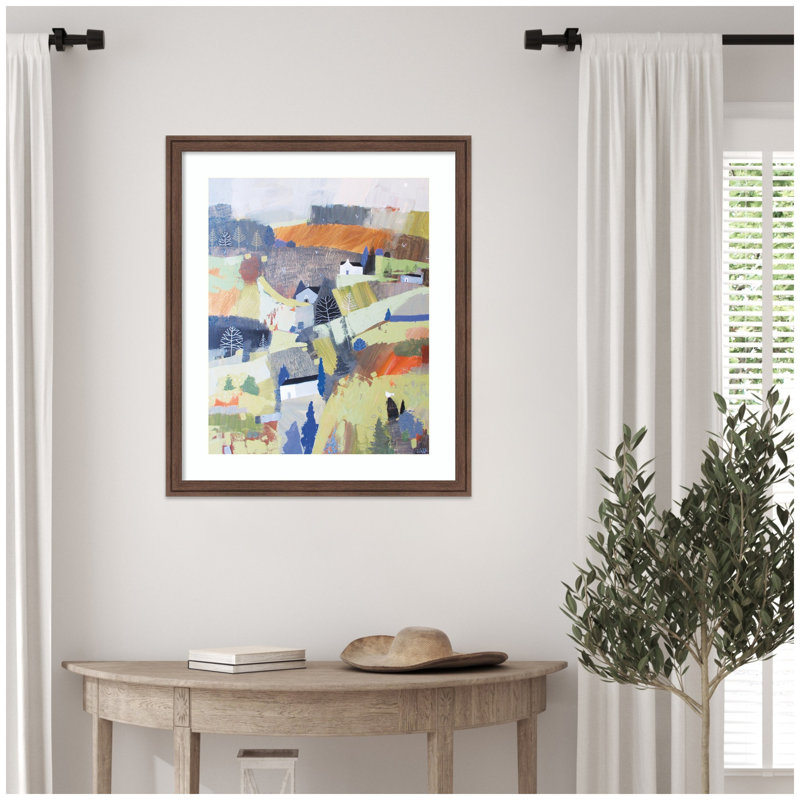 «Worlds View» par Giuliana Lazzerini, reproduction d'art encadrée, H 26 po x l 22 po