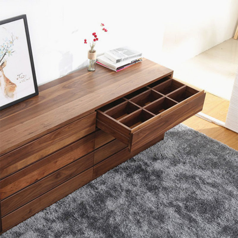 Commode de rangement simple en noyer noir