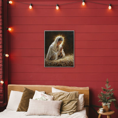 Holy Mary Prayer Framed Giclee, design by Petal Prints Design