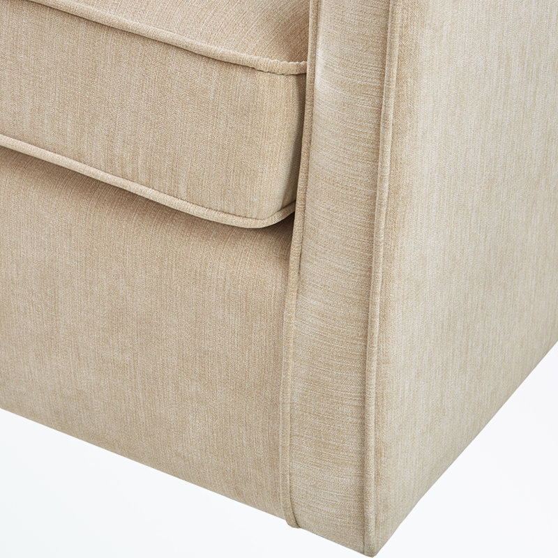 Cream Lawson Swivel Accent Chair with Wood Frame