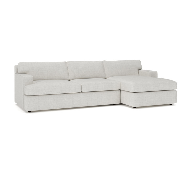 Cleo 2-Piece Upholstered Sectional, Right Hand Facing, Monique Oyster Polyester