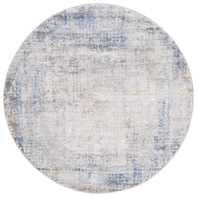 Tapis beige / bleu clair Palma 338, Rond 6 pi 7 po