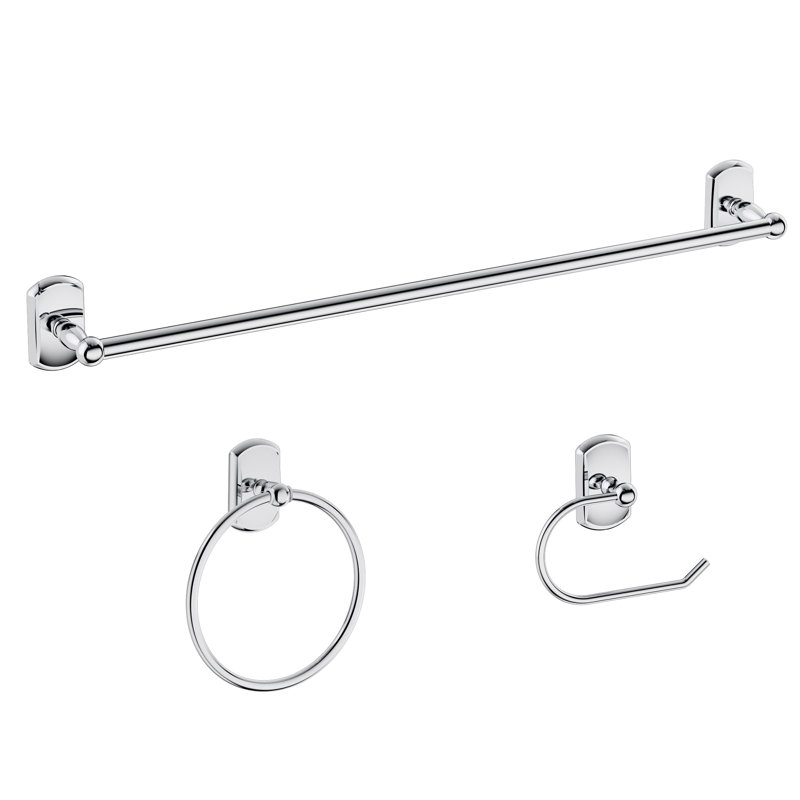 190106 3 - Piece Bathroom Hardware Set, Chrome