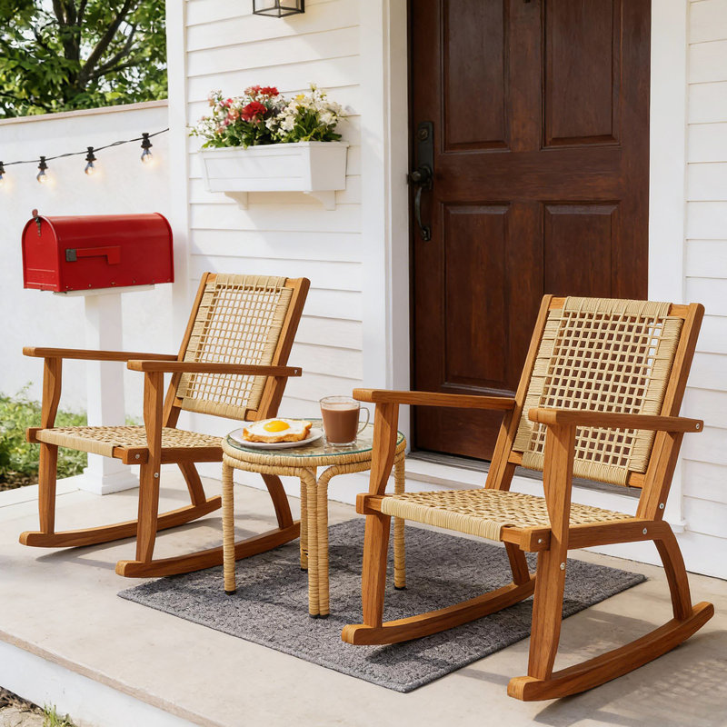 Ensemble de 2 chaises berçantes d'extérieur