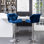 Blue Velvet Swivel Adjustable Height Diamond (2) - Mid-back Comfort Polished Base With Footrest Pair ( Of 2) Swivel, Height, Seat Enticement