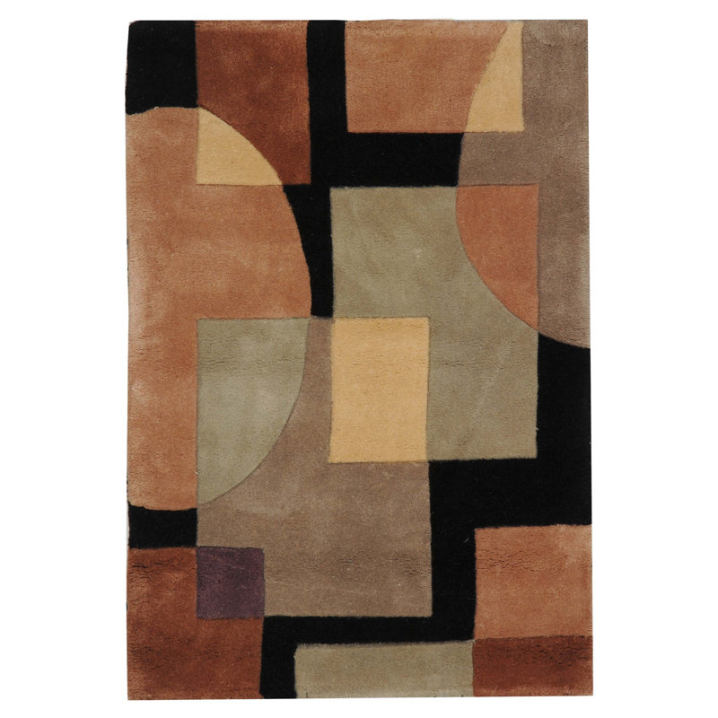 Olive/Black Area Rug, Rectangle 2' x 3'
