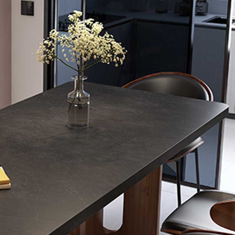 Rectangular rock slab dining table, 29.52"H x 55.11"L x 31.49"W
