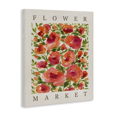 Flower Market Coral Blooms Canvas Wall Art, design by Yvette St. Amant