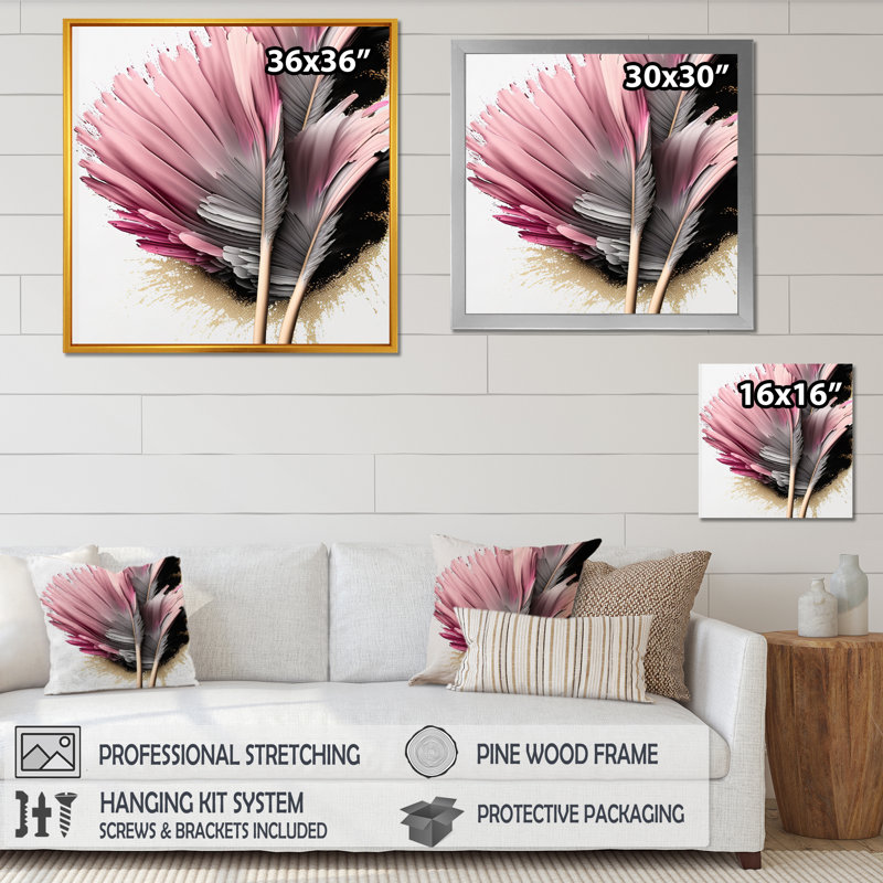 Gerbera Hyperrealistic Flowers V " Gerbera Hyperrealistic Flowers V ", 36" W x 36" H, Black Picture Framed Canvas