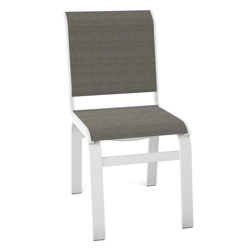 Chaise d'appoint de salle à manger Hiraku, Blanc texturé, Gris anthracite Collect