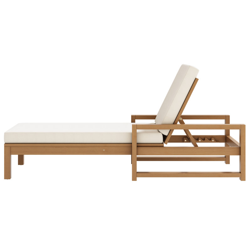 Chaise longue de patio avec coussin et dossier réglable Armani, Gris, 2