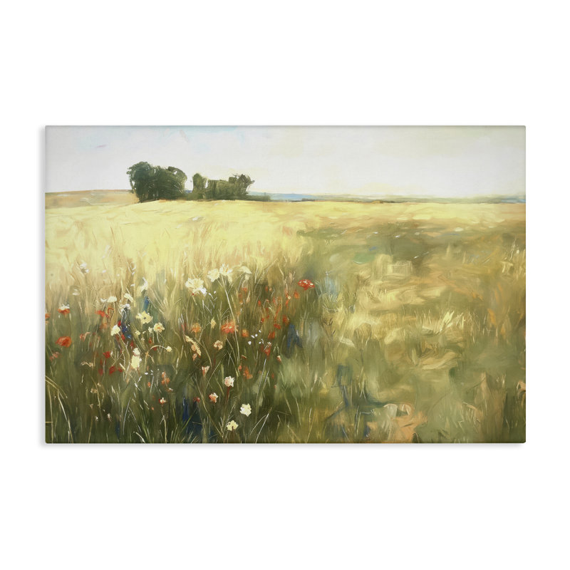 Art floral sur prairie florale par Ramona Murdock, H 16 po x l 24 po