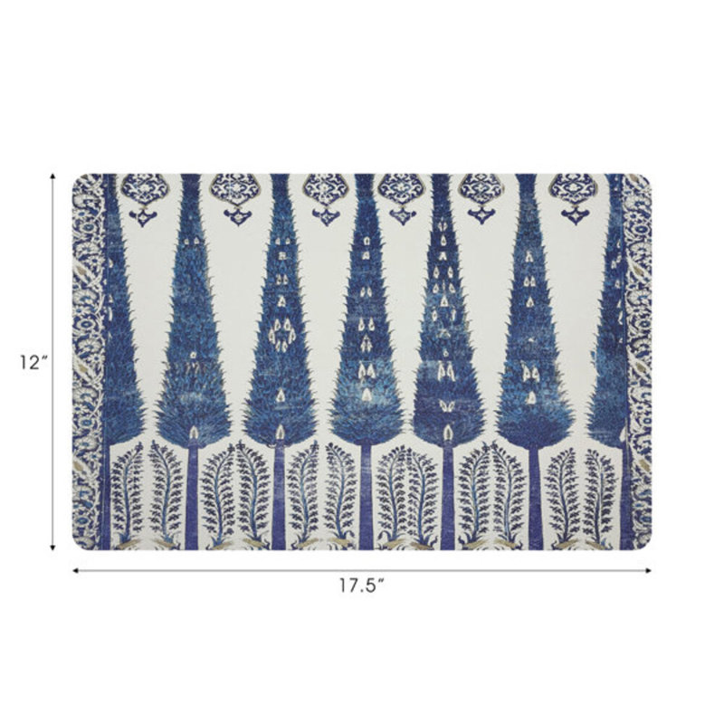 Topkapi Garden Pebbles Placemat Set, Gray/Blue