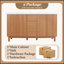 59 Inch Bathroom Vanity SMC Resin Double Sink MDF Cabinet Solid Wood Legs Soft Close Hinges Hidden Drawers