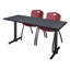 Neyland Cain T-Base Training Table and 2 Stacking Chairs-32520324-32520329-32520330