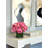Peony Arrangement in Glass Vase with Grass-244290954