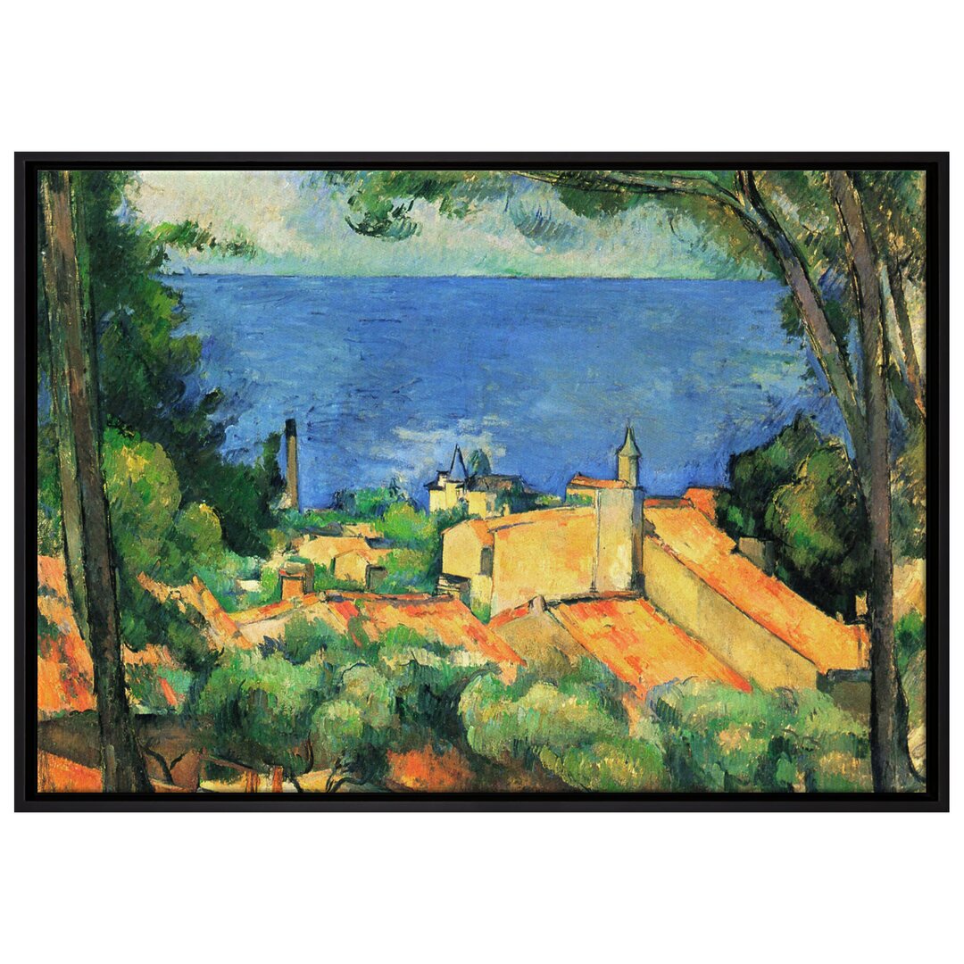 Gerahmtes Leinwandbild L'Estacque von Paul Cezanne