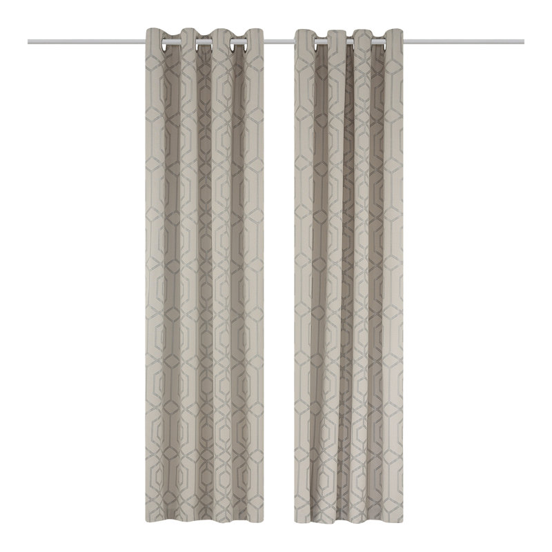 Camberwell Room Darkening Curtain Pair, Width 168 x Drop 183 cm, Stone