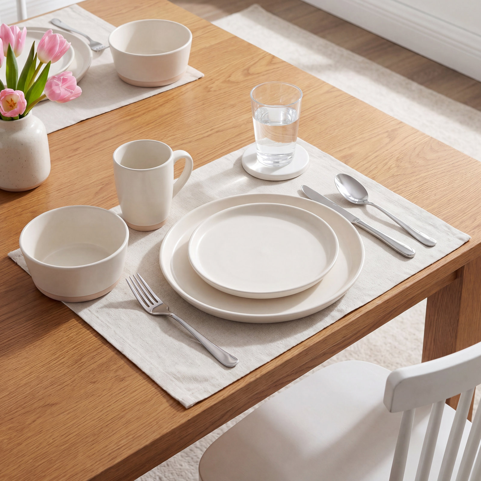 Stoneware Dinnerware Set, White