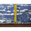 Tapis mosaïque bleu moderne 4 pi x 6 pi en mélange de dense tissé doré et de soie 24B0AB4CAA6C4738A36E159E8534FCB5
