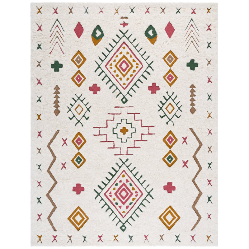 Tapis ivoire / rose Anniece 920, Rectangulaire 8 pi x 10 pi