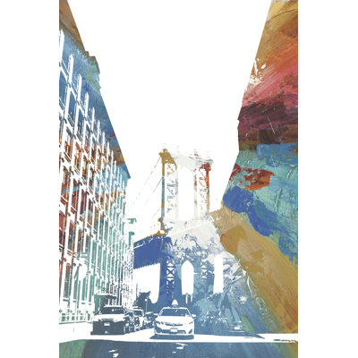 Colourful Painting Urban Buildings - Wrapped Canvas Painting