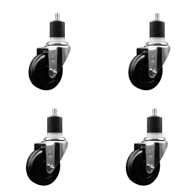 Ensemble de roulettes Phénoliques pivotantes à roulettes extensibles SCC NB 3-1 / 2 po x 1-7 / 8 po