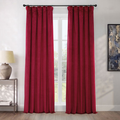 Rideaux en velours moelleux Matra pour chambre à coucher ‑ rideaux obscurcissants pour les fenêtres de salon, panneau simple