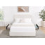 Grand lit plateforme tapissier Boucle avec rangement breveté à 4 tiroirs, tête de lit capitonnée à coutures courbées, support de matelas à lattes en bois, aucun sommier requis