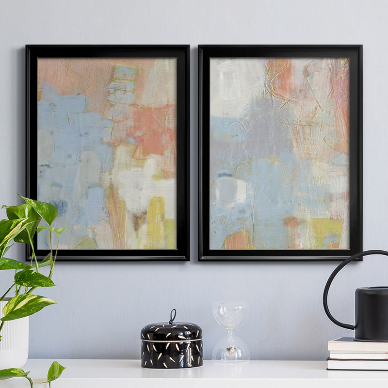 Cully I - Ensemble de 2 peintures sur toiles encadrées, Noir, H 24,5 po x l 37 po x P 1 po