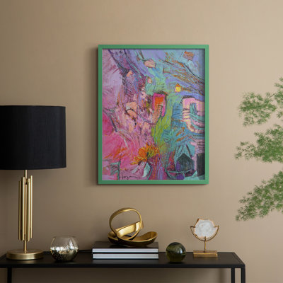 «My Pink House», reproduction encadrée - bois massif