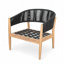 Ensemble de conversation d'extérieur en bois d'acacia 4 pièces, bois naturel, coussin beige, corde noire-1267762196
