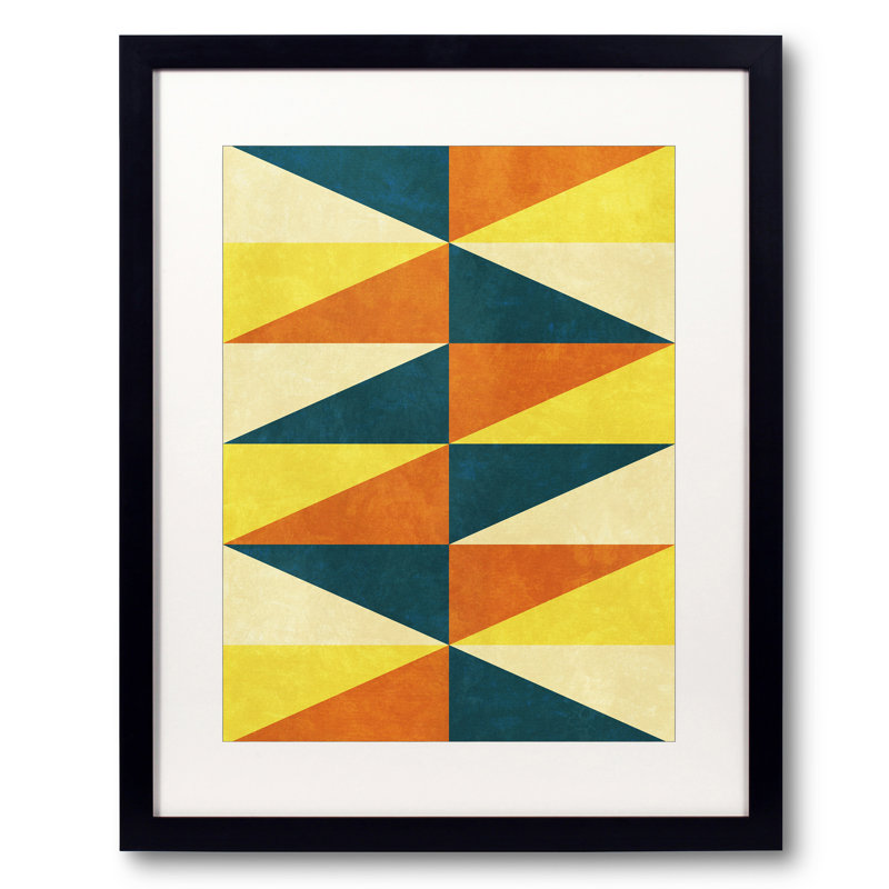 «Geometric with Triangles 2» par Angel Estevez - impression, Papier avec cadre noir, H 21,25 po x l 17,25 po