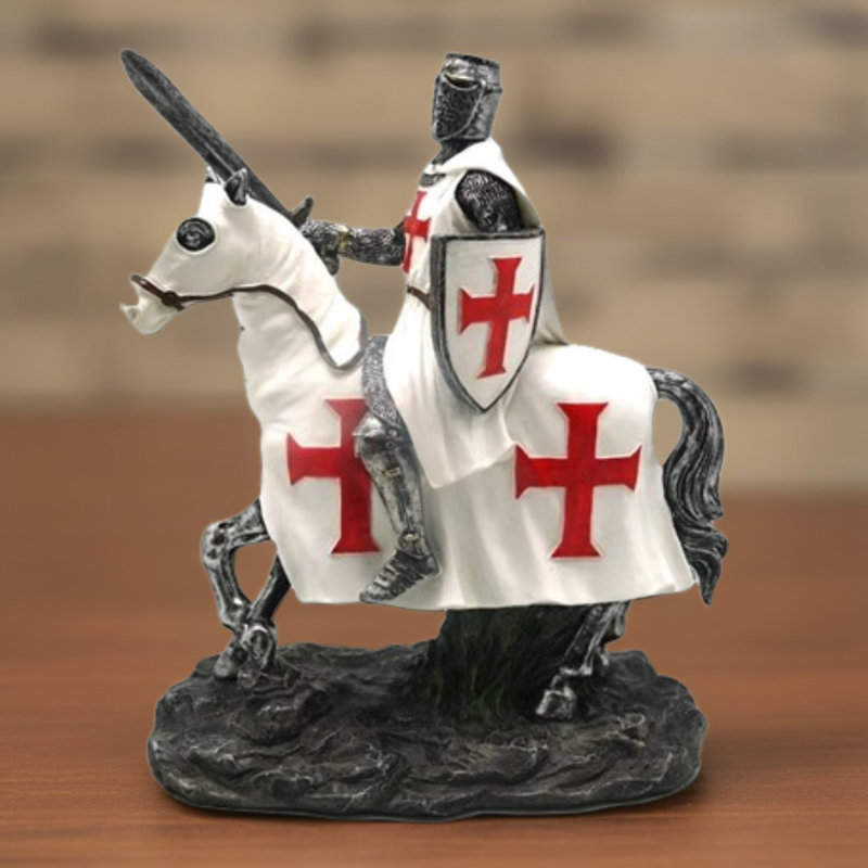 Figurine de cavalerie blanche H 8,5 po