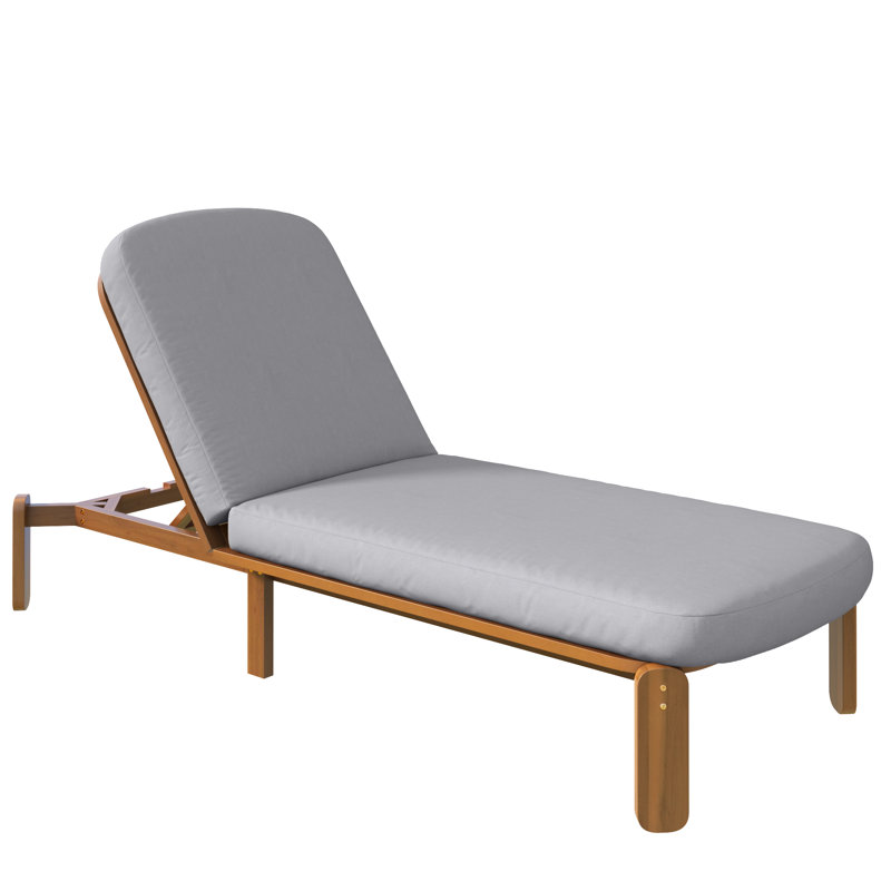 Outdoor Chaise Lounge Adjustable Patio Chaise Outdoor Reclining Chair Pool Lounge Chair with Adjustable Backrest for Patio, Poolside or Beach