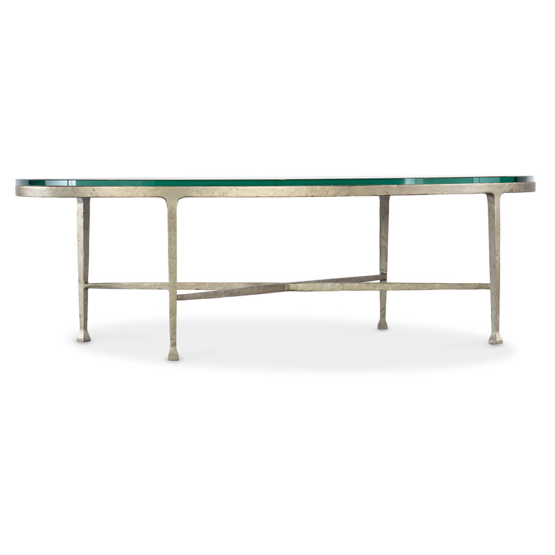 Cora Coffee Table, 16" H x 54" L x 28" W, Clear