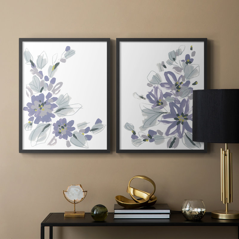 Periwinkle Patch III - reproduction encadrée de qualité supérieure - prête à être accrochée - aucun clou requis - aucun clou requis