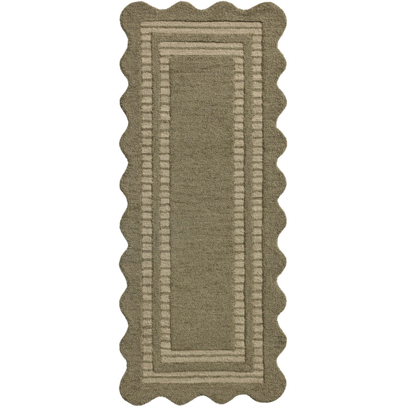 Tapis Chris Loves Julia x Loloi Scottie, Tapis de couloir 2 pi x 5 pi, Olive / galet