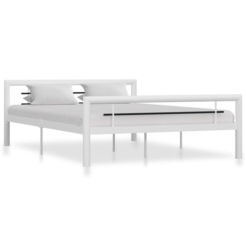 Oldenburg Metal Bed, white and black, 160 x 200 cm